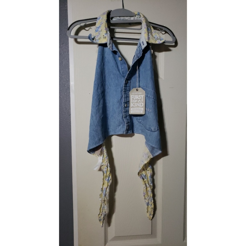 Chambray halter top size S